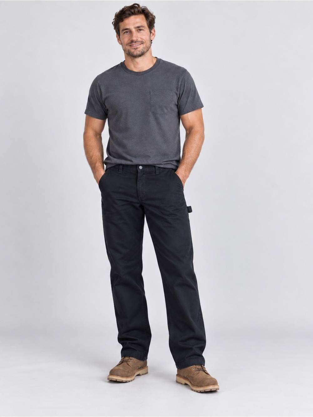 NWT Carhartt Weathered Duck Dungaree Black Pants 36x34 Relaxed Fit 100097